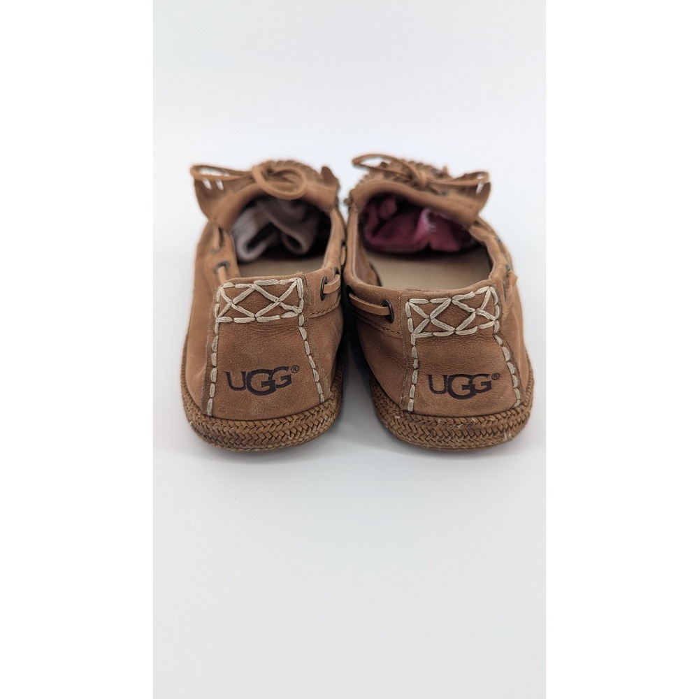 UGG Australia Milana Brown Leather Fringe Moccasin Loafers 1005451 Womens 7.5 - Picture 3 of 9